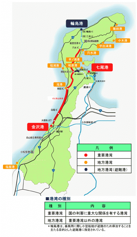 石川県港湾位置図