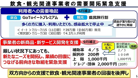 飲食・観光関連事業者の需要開拓緊急支援の図