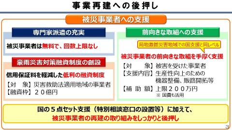 事業再建への後押し