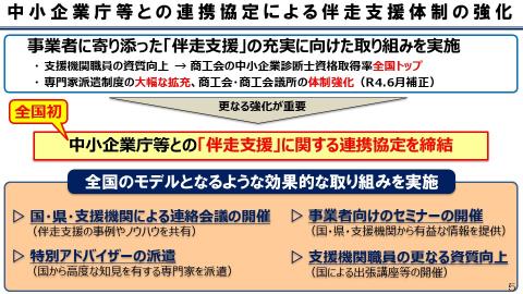 中小企業庁等との連携協定による伴走支援体制の強化