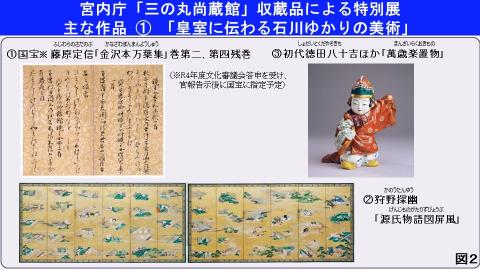 宮内庁「三の丸尚蔵館」収蔵品による特別展 主な作品(1) 「皇室に伝わる石川ゆかりの美術」