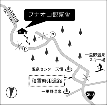 観察舎までの案内図