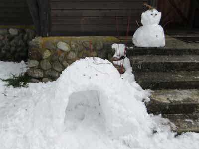 20191211雪だるまとかまくら