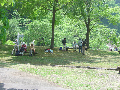 展示館前の芝生