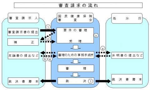 審査請求の流れのイメージ図