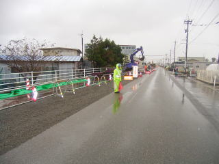 写真  工事による道路規制