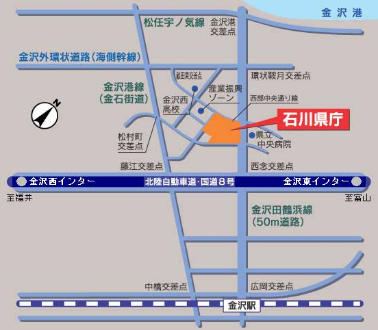 県庁周辺の地図の画像