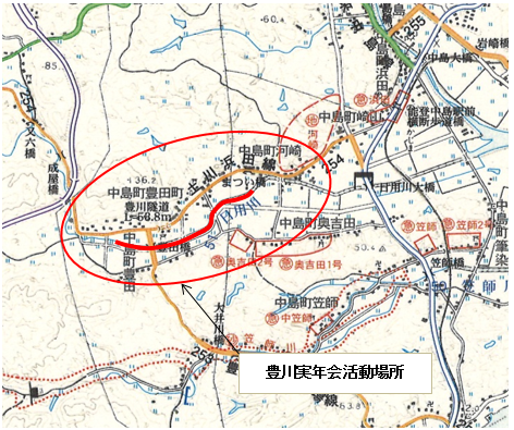 豊川実年会の活動場所図