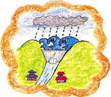 洪水調節のイメージ図
