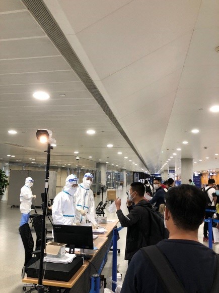 浦東空港での検疫