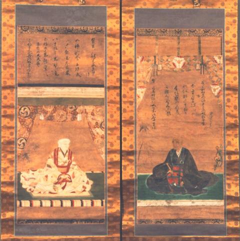 紙本著色奥村永福夫妻画像