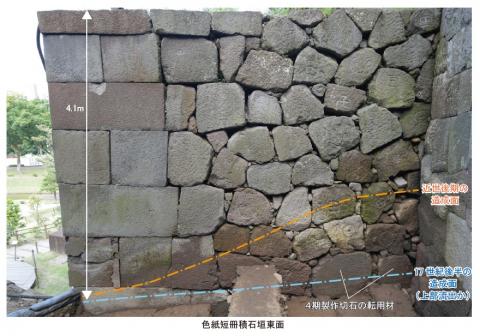 色紙短冊積石垣東面