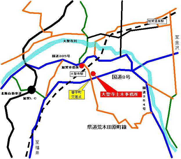 大聖寺土木事務所の案内図