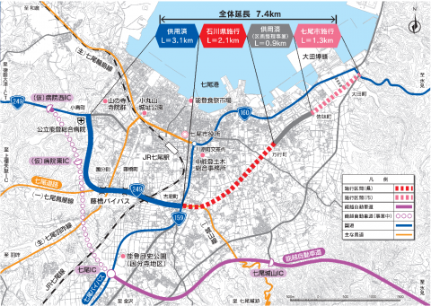 七尾外環状道路計画図