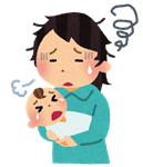 疲れたお母さんのイラスト