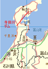 寺田川ダム位置図