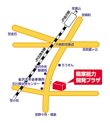 石川県職業能力開発プラザ  地図