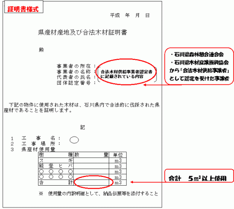 県産材証明書様式