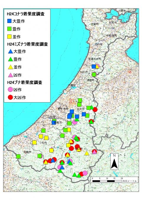 H24クマ餌着果調査マップ